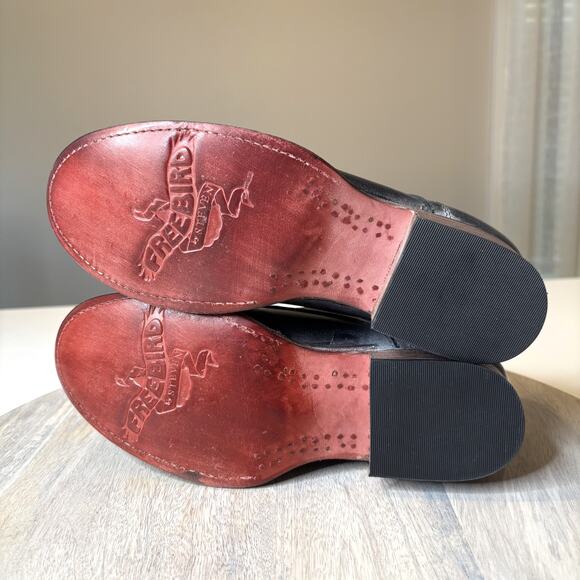 New in Box Freebird by Steven Mabel Black Leather Ankle Booties Women’s Size 6 - Picture 11 of 12